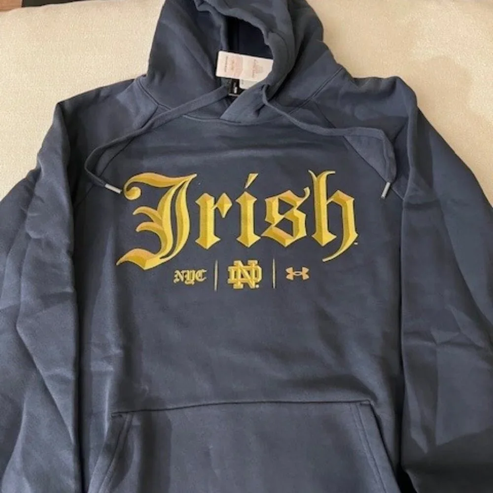 NWT Men's Under Armour Navy Notre Dame Fighting Irish 2024 Shamrock Series - Picture 1 of 3